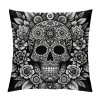  Fall Black Halloween Skull Pillow Covers Floral Ghost Decorative Throw Pillows Vintage Pillow Cases Home Outdoor Sofa Cushion Cover for Halloween