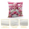 Ulloord Pink Roses Valentine Day Throw Pillow Covers Valentines Day Decor for Home Sofa Goblin Gnomes Hug and Kiss Valentine Pillows Case Cushion Case Cover