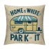 Ulloord Smilayrd Yellow Car Pillow Covers Vintage Wood Home is Where You&nbsp;Park It Words Throw Pillow Case Cushions Covers Outdoor Decor Pillow Covers for Sofa Couch Bed