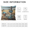Ulloord Beach Blue Bike Throw Pillow Covers Summer Coastal Bicycle Decorative Vintage Outdoor Pillow Covers Cushion Cover&nbsp;Slippers Print Decor Sofa Couch
