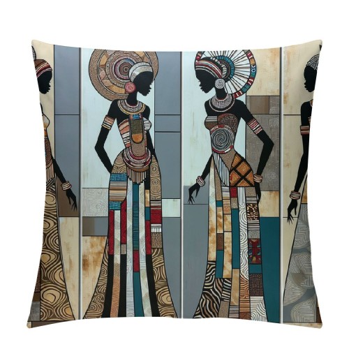 Ulloord  Throw Pillow Covers Black Africaan Women Decorative Pillow Case African Woman Pillow Cover Home Decor Cushions Covers for Sofa Bedroom