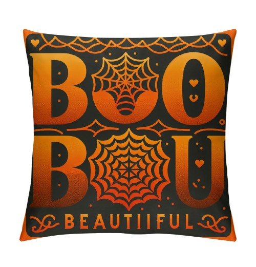  Halloween Pillow Cover Happy Halloween Throw Pillow Covers,Boo Pumpkin Quote Pillow Case,Home Decor Cushion Cover