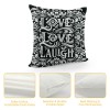 Ulloord  Pillow Covers Love Laugh Quote Pillowcase&nbsp;Flower Vine with&nbsp;Black Background Cushion Covers Square for Home Sofa Mother's Day