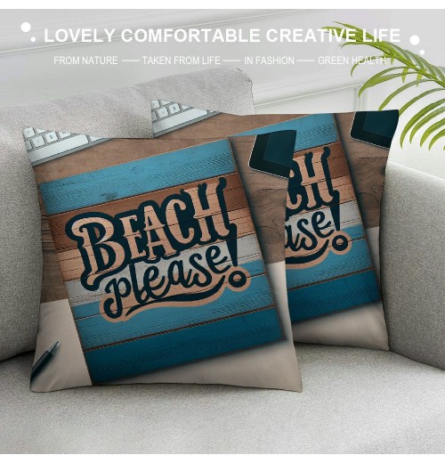 Ulloord  Quote Throw Pillow Covers Watercolor Wood Decorative Pillowcase Cushion Cover for Holiday Travel Indoor Outdoor