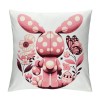  Happy Easter Rabbit Pillow Covers Spring Easter Bunny Farmhouse Decoration Hello Flowers Pink Stripes Throw Pillow Cover Cushion Case