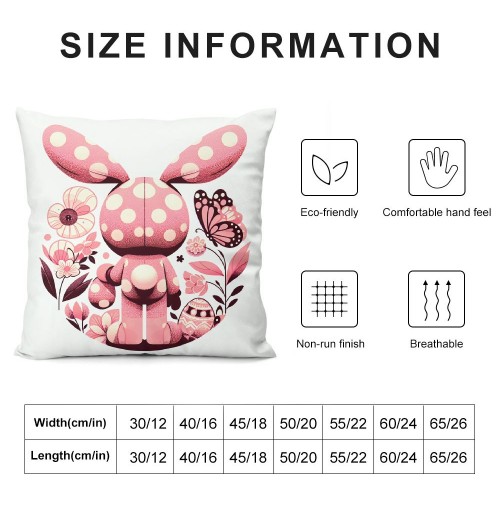  Happy Easter Rabbit Pillow Covers Spring Easter Bunny Farmhouse Decoration Hello Flowers Pink Stripes Throw Pillow Cover Cushion Case