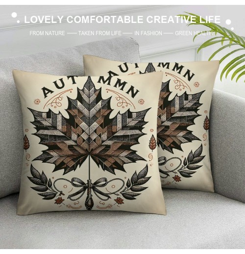 Ulloord  Autumn Harvest Thankful Farmhouse Pillow Cover Decorative Buffalo Plaid Throw Pillows Cover Outdoor Pumpkin Truck&nbsp;Gnomes Cushion Cases for Couch Cane Chair