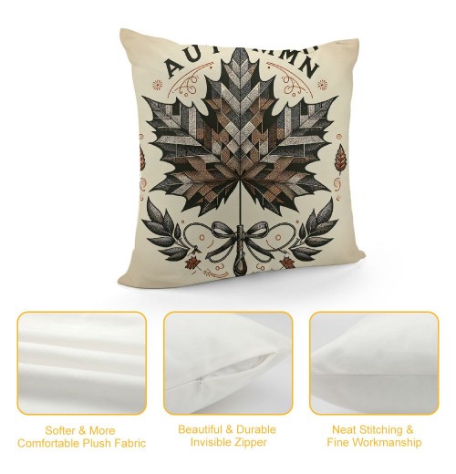 Ulloord  Autumn Harvest Thankful Farmhouse Pillow Cover Decorative Buffalo Plaid Throw Pillows Cover Outdoor Pumpkin Truck&nbsp;Gnomes Cushion Cases for Couch Cane Chair