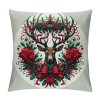 Ulloord Christmas&nbsp;Wreath Throw Pillow Cover Home Couch Decorative&nbsp;Elk &nbsp;Christmas Stocking Pattern Cushion CoverWinter Theme Pillowcase