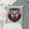 Ulloord Christmas&nbsp;Wreath Throw Pillow Cover Home Couch Decorative&nbsp;Elk &nbsp;Christmas Stocking Pattern Cushion CoverWinter Theme Pillowcase