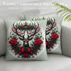Ulloord Christmas&nbsp;Wreath Throw Pillow Cover Home Couch Decorative&nbsp;Elk &nbsp;Christmas Stocking Pattern Cushion CoverWinter Theme Pillowcase