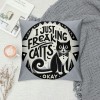 Ulloord Cat Kitty Themed Pillowcase Decorations for Home, Funny Quote I Just Freaking Love Tuxedo Cats Okay Throw Pillow Cover, Tuxedo Cats Gifts, Cat Lover Gifts