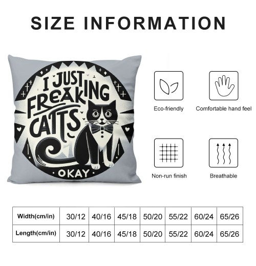 Ulloord Cat Kitty Themed Pillowcase Decorations for Home, Funny Quote I Just Freaking Love Tuxedo Cats Okay Throw Pillow Cover, Tuxedo Cats Gifts, Cat Lover Gifts