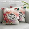 Ulloord Themed Pillowcase Decorations for Home, Rustic with Watercolor Floral Decorative Throw Pillow Cover, Gifts