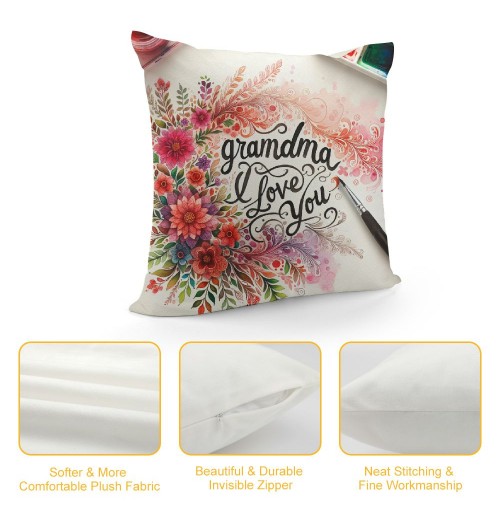 Ulloord Themed Pillowcase Decorations for Home, Rustic with Watercolor Floral Decorative Throw Pillow Cover, Gifts
