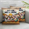 Ulloord Who Loves Decorative Throw Pillow Case Cover, Funny Quote Farm Animal Chicken Decorations For Home Bedroom Girl Room Dorm Office Farmhouse,Gifts For Chicken Lovers