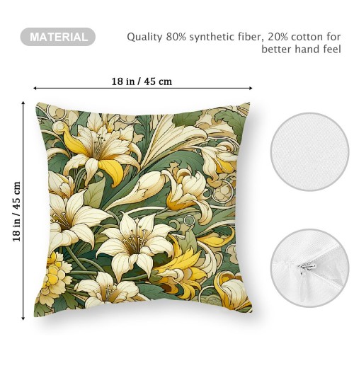 Ulloord Throw Pillow Covers Rustic Flower Decorative Pillow Cases Cushion Cases Toss Throw Pillowcase