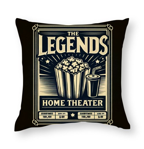 Ulloord Pillow Covers Retro Movie Theater Patterns Decorative Throw Pillow Covers Pillow Case Cushion Cover Body Pillowcovers