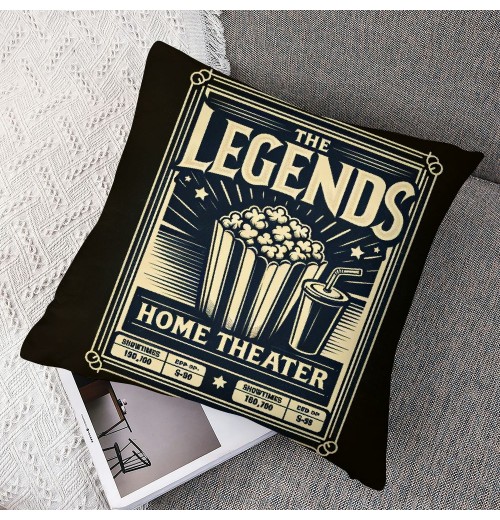 Ulloord Pillow Covers Retro Movie Theater Patterns Decorative Throw Pillow Covers Pillow Case Cushion Cover Body Pillowcovers
