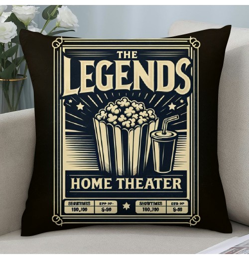 Ulloord Pillow Covers Retro Movie Theater Patterns Decorative Throw Pillow Covers Pillow Case Cushion Cover Body Pillowcovers