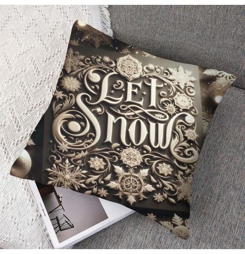 Ulloord Throw Pillow Covers Christmas Lettering Saying Phrase with Print Decorative Pillow Covers Xmas Season Blessing Gift for Home Sofa Decor