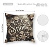 Ulloord Throw Pillow Covers Christmas Lettering Saying Phrase with Print Decorative Pillow Covers Xmas Season Blessing Gift for Home Sofa Decor