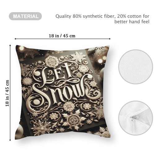 Ulloord Throw Pillow Covers Christmas Lettering Saying Phrase with Print Decorative Pillow Covers Xmas Season Blessing Gift for Home Sofa Decor