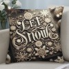 Ulloord Throw Pillow Covers Christmas Lettering Saying Phrase with Print Decorative Pillow Covers Xmas Season Blessing Gift for Home Sofa Decor