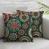 PHYHOO Short Plush Pillow Covers Fashion Printed Square Pillow Case for Bedroom, Sofa, Car Decoration Both Sides(Heronsbill Turquoise Green)
