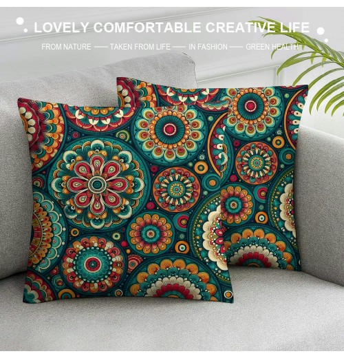 PHYHOO Short Plush Pillow Covers Fashion Printed Square Pillow Case for Bedroom, Sofa, Car Decoration Both Sides(Heronsbill Turquoise Green)