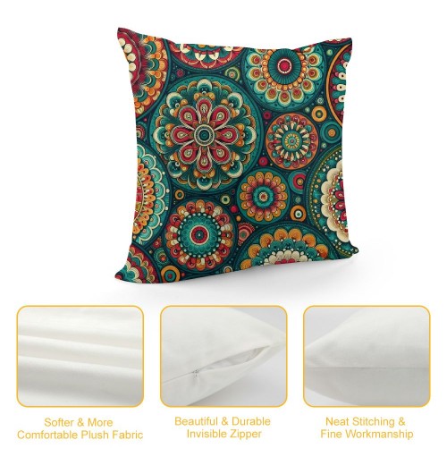 PHYHOO Short Plush Pillow Covers Fashion Printed Square Pillow Case for Bedroom, Sofa, Car Decoration Both Sides(Heronsbill Turquoise Green)
