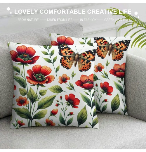 PHYHOO Short Plush Pillow Covers Fashion Printed Square Pillow Case for Bedroom, Sofa, Car Decoration Both Sides