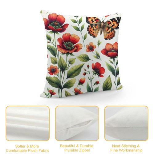 PHYHOO Short Plush Pillow Covers Fashion Printed Square Pillow Case for Bedroom, Sofa, Car Decoration Both Sides