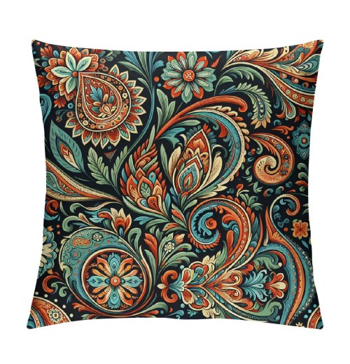 PHYHOO Short Plush Pillow Covers, Colour Printing Square Pillowcase Double-Sided No Inserts for Bedroom Living Room Sofa Decoration