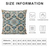 PHYHOO Paisley Floral Pattern Decorative Throw Pillow Cover, Blue Orange Seamless Paisley Pattern Square Pillowcase Blended Double-Sided No Inserts for Bedroom Living Room