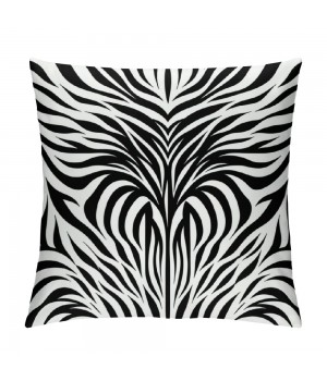 PHYHOO Short Plush Pillow Covers,Black White Print Double-Sided Print Square Cushion Cases for Sofa Bedroom Car Decorative