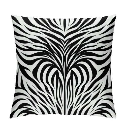 PHYHOO Short Plush Pillow Covers,Black White Print Double-Sided Print Square Cushion Cases for Sofa Bedroom Car Decorative