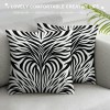 PHYHOO Short Plush Pillow Covers,Black White Print Double-Sided Print Square Cushion Cases for Sofa Bedroom Car Decorative